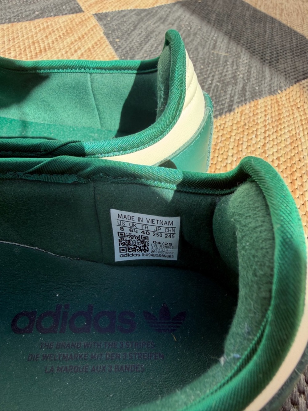 adidas Mary Jane Samba Green Suede Sneakers with gum sole